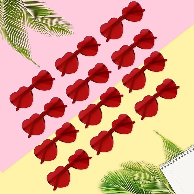 Heart Sunglasses 12/18/24 Pcs Heart Shaped Glasses for Women Cute Funny Party Glasses Party Favors Accessories