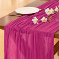 Socomi 10pcs Fuschia Cheesecloth Table Runner Boho Rustic Gauze 120 inch 10FT Cheese Cloth Runner for Wedding Party Baby Shower Birthday Home Decor Holiday Decorations