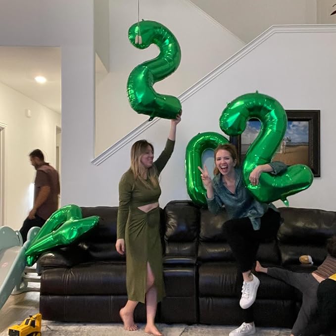 Green Number 3 Balloon 40 Inch, 3 Balloon Number, 3rd Birthday Decorations, Green Party Supplies for Boys Girls