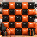 36Pcs Black and Orange Square Foil Balloons Wall Backdrop, Double Sided Metallic Foil Balloons Tunnel Arch Garland Kit for Photo Booth Birthday Wedding Halloween Christmas Party Decorations