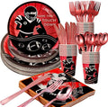175 Piece Rugby Themed Disposable Plate and Napkin Set, Rugby Party Supplies Tableware Set, Sports Birthday Decorations, Children's Party Supplies (25 Guests)