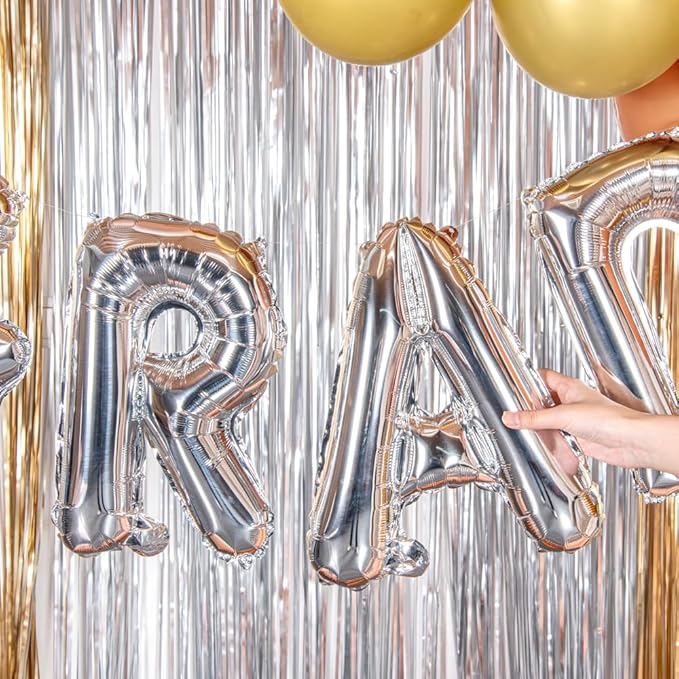 Restaurantware Balloonify 16 Inch Letter Balloon 1 Alphabet Party Balloon - Letter A Self-Sealing Silver Foil Mylar Balloon Hanging Film Decoration For Birthday Wedding Or Graduation