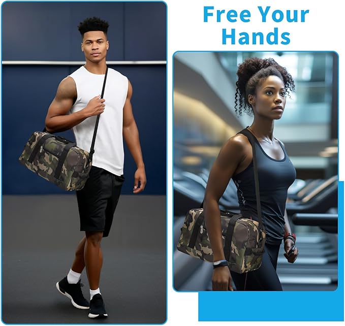 Apenze Small Gym Bag 14 inch lightweight Carry On Mini Duffel Bag for Travel Sport - Camo