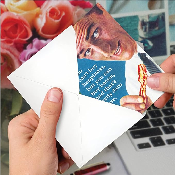 NobleWorks Pack of 3 Funny Birthday Greeting Cards with Envelopes (1 Designs, 3 Each) Buy Bacon C3993BDG-C3x1