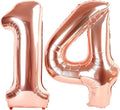 40 Inch Rose Gold Balloon Number 14 Balloon,Jumbo Mylar Foil Helium Balloon for 14 Digital Balloons for Birthday Party,Wedding Anniversary Party Decorations