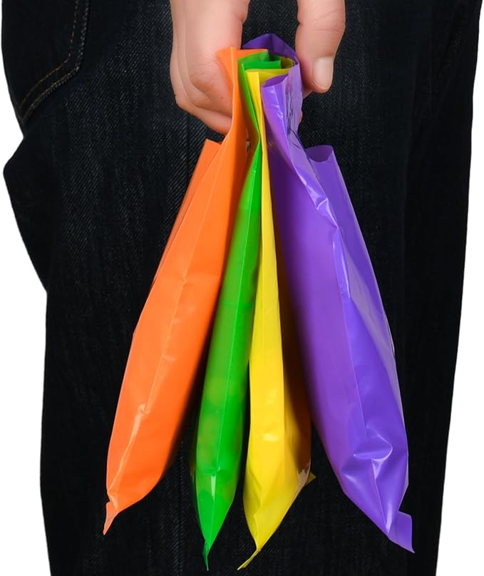 36 PCS Plastic Party Favor Small Gift Bags, 6"x8" Goodie Bags for Kids, Candy Treat Pouches Bulk with Handle for Kids' Birthday Party, Thanksgiving, Christmas, Halloween, 6 Colors
