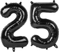 Black Number 25 Balloon 40 inch, 25 Number Balloons, 25th Black Birthday Decorations for Women Men, 25 Year Old Black Party Supplies