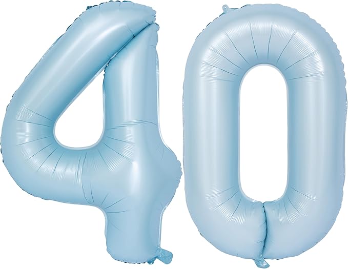 40 In Matte Blue Number Balloons Helium Foil Mylar Balloon Birthday Party banquet Decoration Digital 40