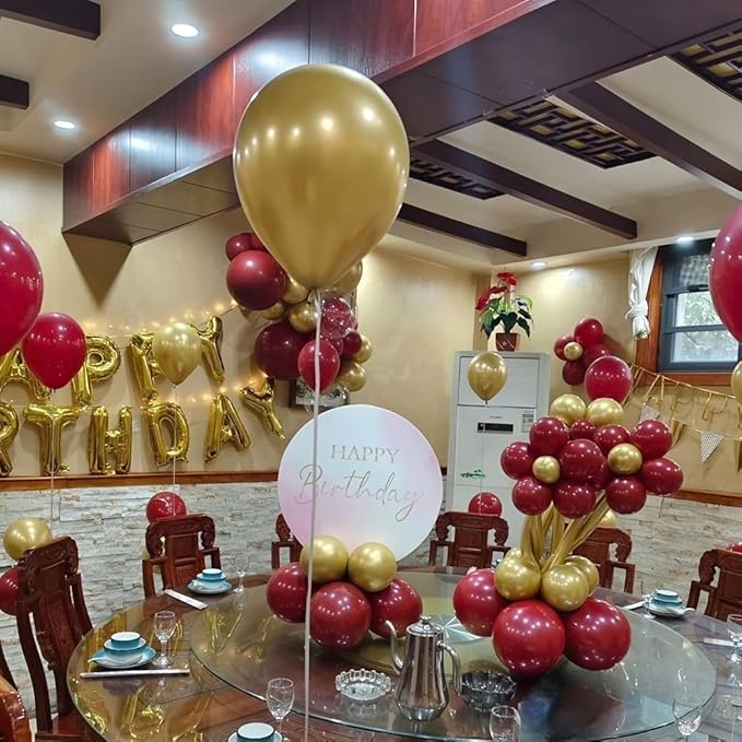 200 Pcs Red and Gold Balloons 5 Inch Metallic Latex Bulk Small Balloon Arch Garland Kit for Birthday Wedding Bridal Baby Shower Supplies Graduation Party Decorations