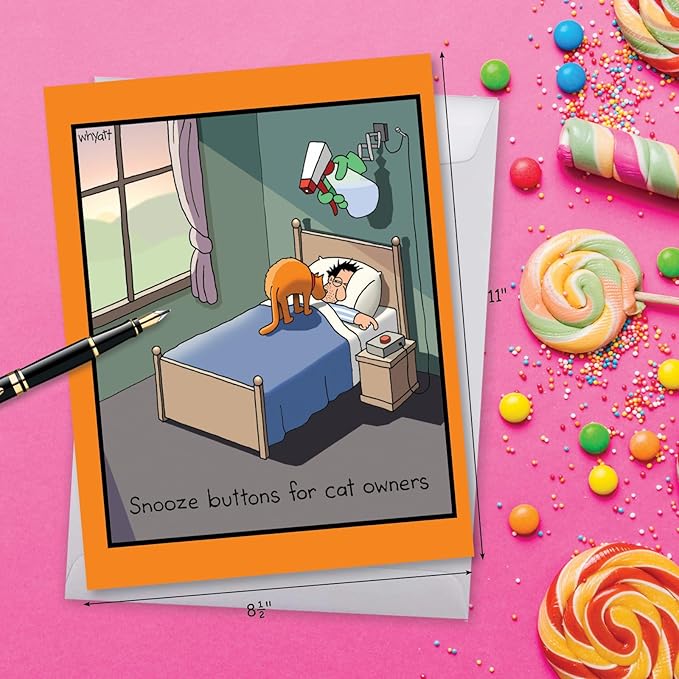 NobleWorks - Oversize Funny Birthday Paper Card 8.5 x 11 Inch with Envelope (1 Pack) Large Jumbo Bday Snooze Button J6396BDG