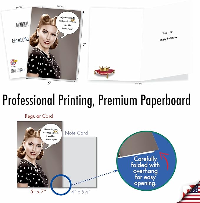 NobleWorks - 20 Funny Box Set Birthday Greeting Cards Assortment with Envelopes (4.63 x 6.75 Inch) Adult Humor Variety Pack for Men and Women - Birthday Bonanza AC8837BDG-B2x10