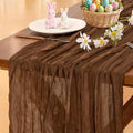 Socomi Brown Coffee Cheesecloth Table Runner Easter Spring Boho Rustic Gauze 120 inch 10FT Cheese Cloth Runner for Wedding Party Baby Shower Birthday Home Decor Holiday Decorations