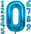40 Inch Large Blue Number Celebration and Decoration Balloon for Birthday Parties, Graduations, Anniversaries, Weddings, Photo Shoots, Special Events - Helium Foil Mylar (Blue Number 0)