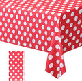 1 Piece Red Polka Dot Rectangle Tablecloth - 54x72“ Decorative & Stain Resistant Table Cloth with Polka Dot Pattern, Table Cover for Dining Table, Buffet, Wedding, Camping, Party & Wedding