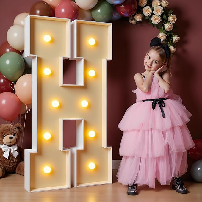 imprsv 4FT Light Up Letters for Birthday Party & Wedding Decor - Large Marquee Letters Arch Kit - H
