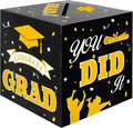 Graduation Card Box, 2025 Graduation Party Decorations, Black Gold Graduations Card Holder, Foldable Cardboard Decoration Congrats Grad Card Gift Box Class of 2025 for Graduations Party Favor Supplies