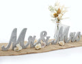 Mr & Mrs Sign for Wedding Table, Large Mr and Miss Wooden Letters, Party Decoration Head Table Wedding Wood Letter, Just Married Sign Anniversary Party Valentine's Day Decor, Silver 2