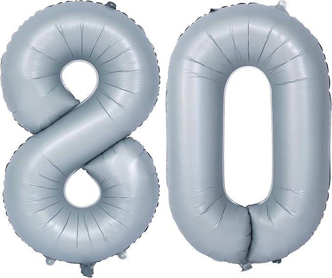 40 In Matte gray Number Balloons Helium Foil Mylar Balloon Birthday Party banquet Decoration 80