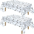 108 x 54 Inch Musical Notes Tablecover Musical Plastic Tablecloth Disposable Table Cover Notes Theme Birthday Party Decoration Supplies(2 Pieces)