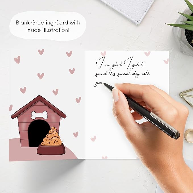 ALY LOU Mothers Day Card Anniversary Birthday for Mom Dad Wife Husband Girlfriend Boyfriend Stepmom Aunt Parents – Funny Punny Dog Greeting Card for Fathers Day – Blank Inside (Roll With You - Dog)