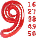 Red Number 9 Balloon 40 Inch Jumbo Mylar Foil Helium Balloon for 19 29 39 90 99 Birthday Party Decorations, Anniversary Supplies & Giant Number Displays Birthday Party Anniversary Supplie