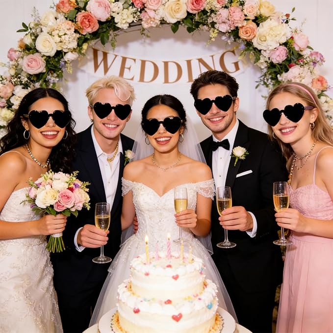 12/20Pcs Heart Shaped Sunglasses for Women, Party Favors Glasses for Wedding, Galentines, Valentines Decorations