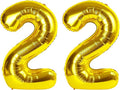 Gold Number 22 Balloon 40 inch, 22 Number Balloons, 22nd Gold Birthday Decorations, 22 Year Old Women Men Golden Party Supplies