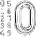 Number 0 Balloons 40 Inch Large Helium Foil Mylar Balloons For Birthdays Party Decorations/Wedding/Anniversary/Graduations/Baby Shower (Silver)
