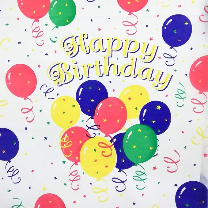 Mulbozy Colorful Balloons Plastic Tablecloth Rectangle - 2 Pcs Party Tablecloth Disposable for Party, Happy Birthday, Baby Shower Decorations Supplies 108 x 54 inch