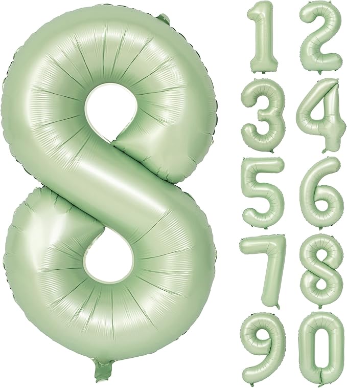 40" Olive green Number Balloons Helium Foil Mylar Balloon Birthday Party banquet Decoration Digital 8