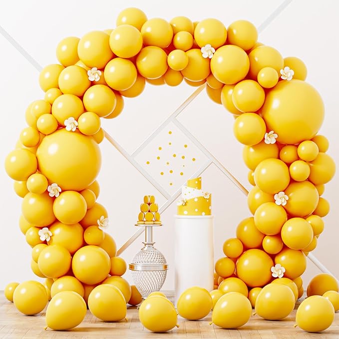 90pack Lemon Yellow Balloons Different Size 18/12/10/5 Inch Yellow Balloon Garland Arch Kit for Graduation, Wedding, Birthday, Princess Theme, Baby Shower, Anniversary Party Decorations