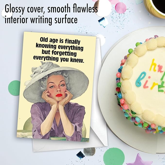 NobleWorks Funny Birthday Paper Card with 5 x 7 Inch Envelope (1 Card) Bday Forgetting Everything C11054BDG