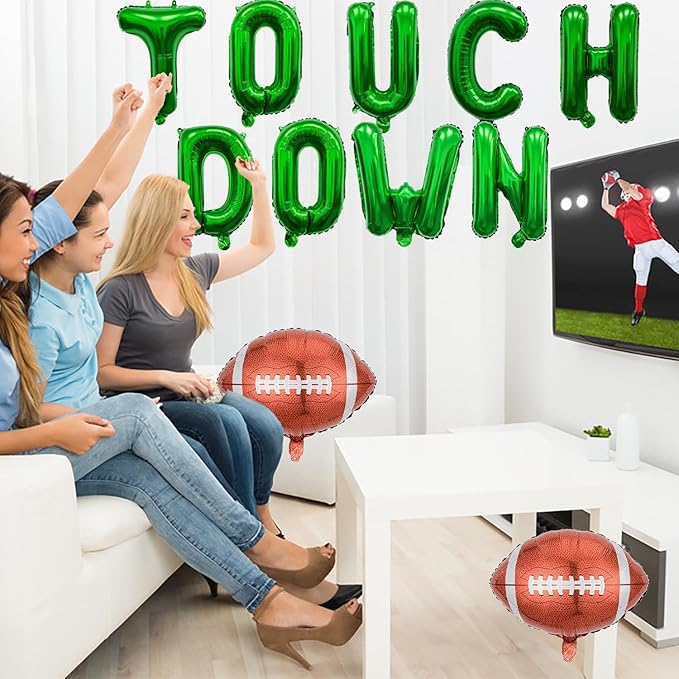 Football Balloons Green Touchdown Letter Balloons Football Birthday Party Balloons for Football Birthday Party Decoration Sports Ballons Arch Kits Party Balloon Sets-11 PCS