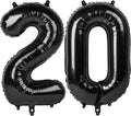 Black Number 20 Balloon 40 Inch, Large Happy 20th Birthday Decorations for Women, Foil Balloon Number for Wedding Marriage Proposa Big Events Family Reunions Party Supplies