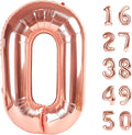 Rose Gold 40 Inch Jumbo Number 0 Balloons Foil Mylar Helium Balloons for 10 20 30 40 50 100 Champagne Gold Numbers Balloons Birthday & Anniversary Decorations Photo Props Decorations Supplies