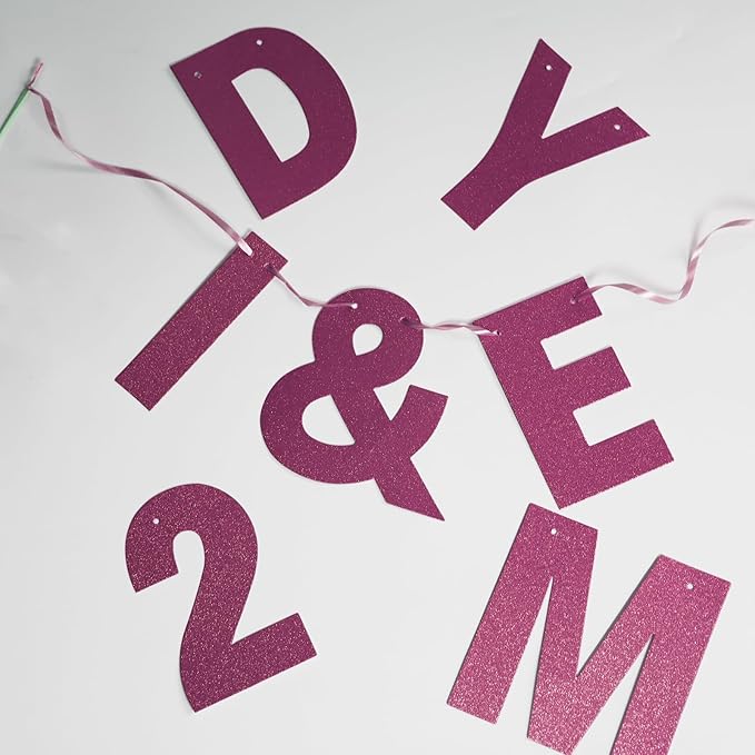 116 Pcs DIY Glitter Customizable Banner Kit Custom Banner Including 111 Letters and Numbers 3 Rope and 2 Threading Device for Personalized Decor for Women's Day Birthday (Pink)