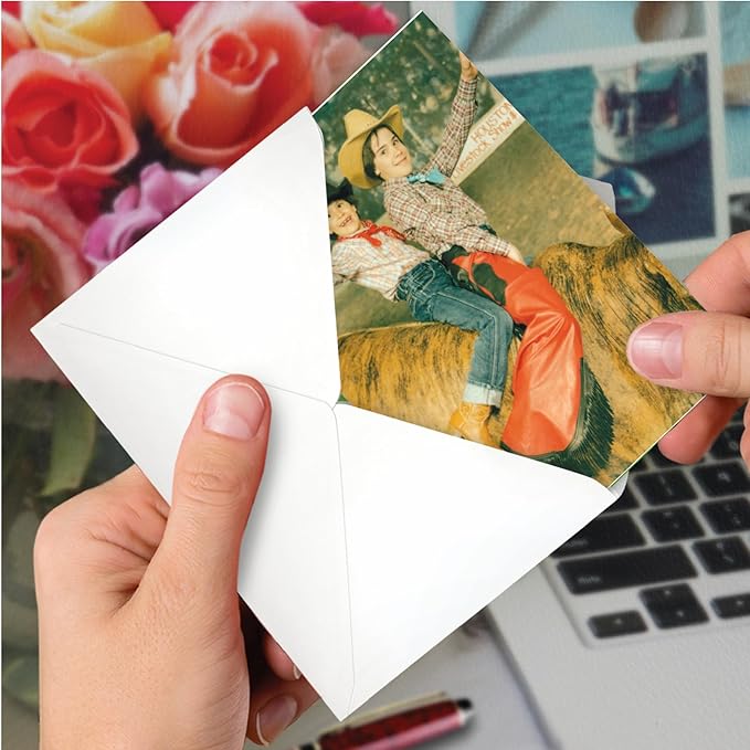 NobleWorks - 1 Happy Birthday Card with Envelope - Funny Photos, Birthday Humor Notecard - Bucking Bull C7344BDG