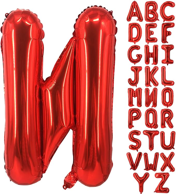 Lovoir 40 Inch Large Red Letter N Balloons Big Size Jumbo Mylar Foil Helium Balloon for Birthday Party Celebration Decorations Alphabet Red N