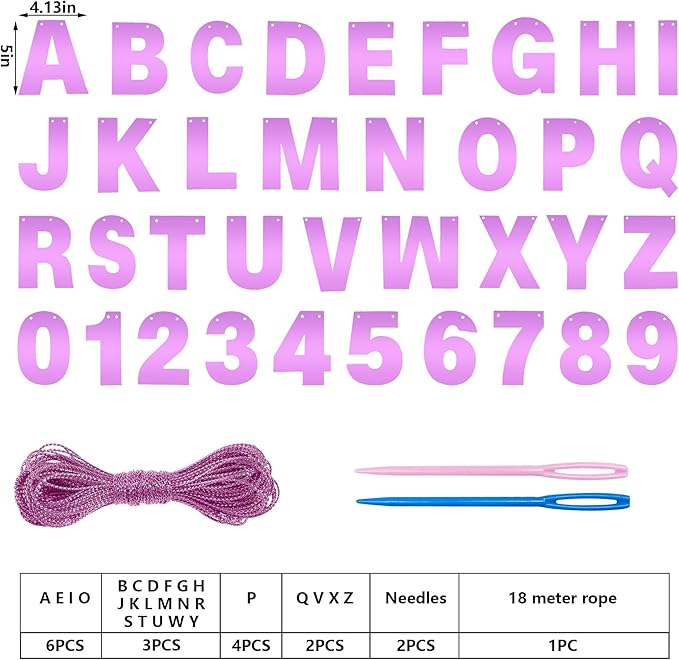 DIY Banner Kit with Letters Bright Pink Customizable Birthday Banners Graduation Banner Custom Party Hanging Banners for Graduation Wedding Party Baby Shower Decoration (Bright Pink)