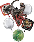 Jurassic Dinosaur World Party Supplies 6pc Rebirth Birthday Balloon Bouquet Decorations