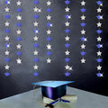 Navy-Blue Silver Graduation-2026 Class Party-Decorations - Congrats Grad Hat Star Banner Streamers Garland,Senior High School Night College Congratulations Decor Supplies Ouruola
