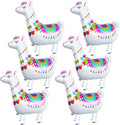 Sosation 6 Pcs Walking Llama Animal Balloons Self Standing Lovely White Alpaca Llama Foil Balloons for Mexican Fiesta Themed Party Birthday Party Bridal Shower Wedding Decorations