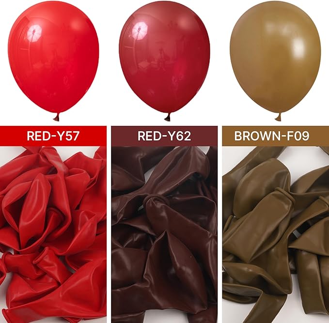 PartyWoo Burgundy Balloons 155 pcs Different Sizes of 18 12 10 5 Inch Dark Chestnut Red Maroon Balloon Arch Kit Garland for Birthday Graduation Anniversary Cherry Casino Party Decorations Red-Y62