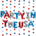 4th of July Decorations Stars Set, Red White Blue Star Streamers, "Party in the USA" Balloons for Patriotic Memorial Veterans Labor Independence Day Decor
