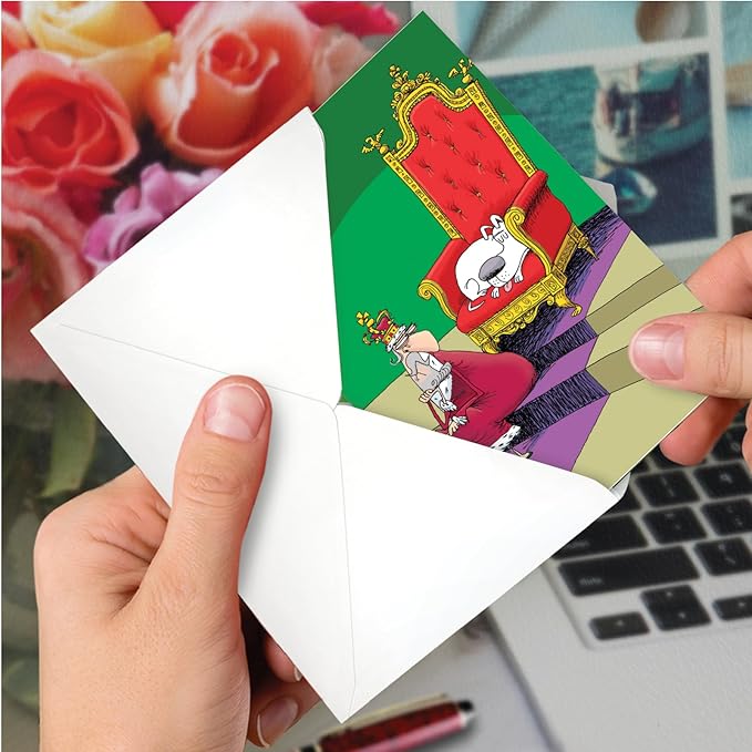NobleWorks Funny Birthday Greeting Card with 5 x 7 Inch Envelope (1 Card) Bday King's Dog C11082BDG