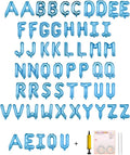 58 PCS Letter Balloons Alphabet Letters 2 Sets A- Z & 1 Sets AEIOU 16 - Inch Mylar Foil Balloons Set for Wedding/Birthdays/Annivs/Grads party Decoration Banner Custom Phrase (Baby Blue)