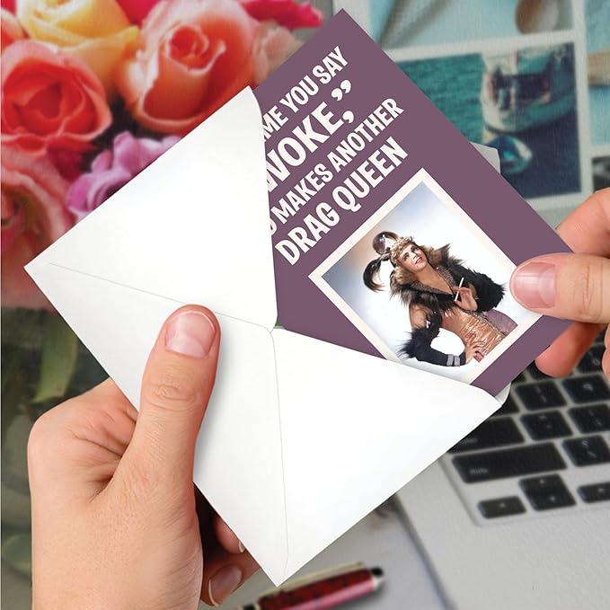 NobleWorks, Funny Birthday Greeting Card with 5 x 7 Inch Envelope (1 Card) Bday Say Woke C10801BDG