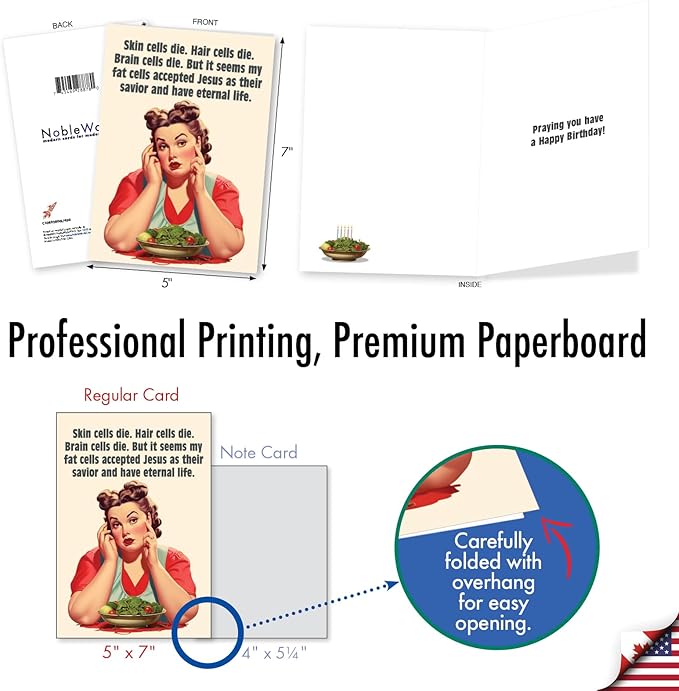 NobleWorks, Funny Birthday Greeting Card with 5 x 7 Inch Envelope (1 Card) Bday Cells Die C10832BDG
