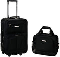 Rockland Fashion Softside Upright Luggage Set, Expandable, Black, 2-Piece (14/19)