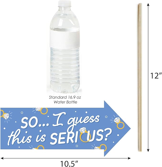 Photo Booth Props Kit for Engagement Party - 10-Piece Speech Bubble and Arrow Set, Premium Cardstock Photo Props with Assembly Sticks - Colorful